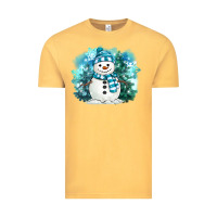Vintage Mustard winter snowman Vintage Tee - MaliasSmallBusiness