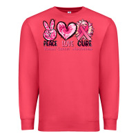 Cardinal Peace love cure Breast Cancer Awareness Premium Sweatshirt - FaDigitalArtStudio