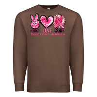 Chestnut Peace love cure Breast Cancer Awareness Premium Sweatshirt - FaDigitalArtStudio