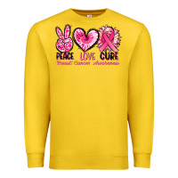 Lemon Peace love cure Breast Cancer Awareness Premium Sweatshirt - FaDigitalArtStudio