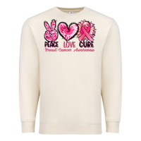 Sandshell Peace love cure Breast Cancer Awareness Premium Sweatshirt - FaDigitalArtStudio