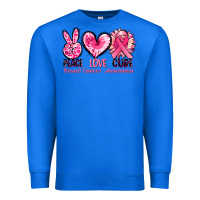 True Royal Peace love cure Breast Cancer Awareness Premium Sweatshirt - FaDigitalArtStudio