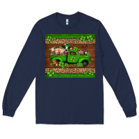 Navy st Patricks farm animals truck Long Sleeve Tee - Jasminsmagicworld