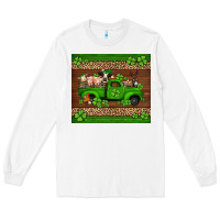 White st Patricks farm animals truck Long Sleeve Tee - Jasminsmagicworld