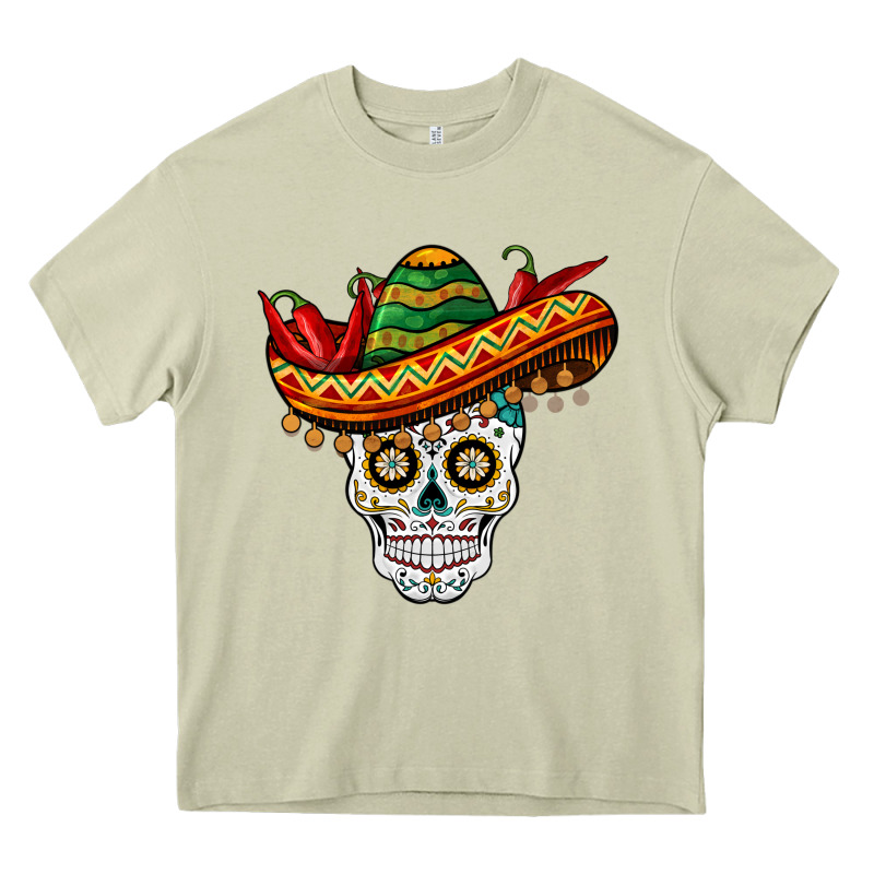 Cinco De Mayo Sombrero Skull Heavy Core Tee by BarkalooDesign | Teevron