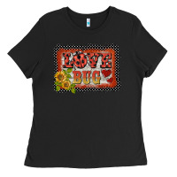 Black ladybug  love bug backround Ladies Tee - BarkalooDesign