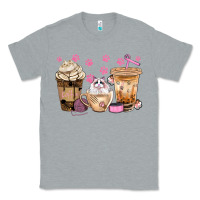 Heather Grey cat coffee cups with paw bbs Classic Tee - BundleAndBundleShop