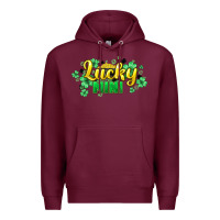Burgundy lucky mini st patricks Premium Hoodie - HowdyJamesFarm