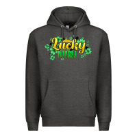 Charcoal Heather lucky mini st patricks Premium Hoodie - HowdyJamesFarm