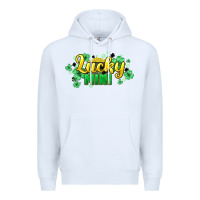 White lucky mini st patricks Premium Hoodie - HowdyJamesFarm