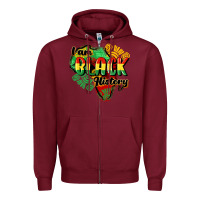 Burgundy i am black history Zipper Hoodie - CowGirlArtShop