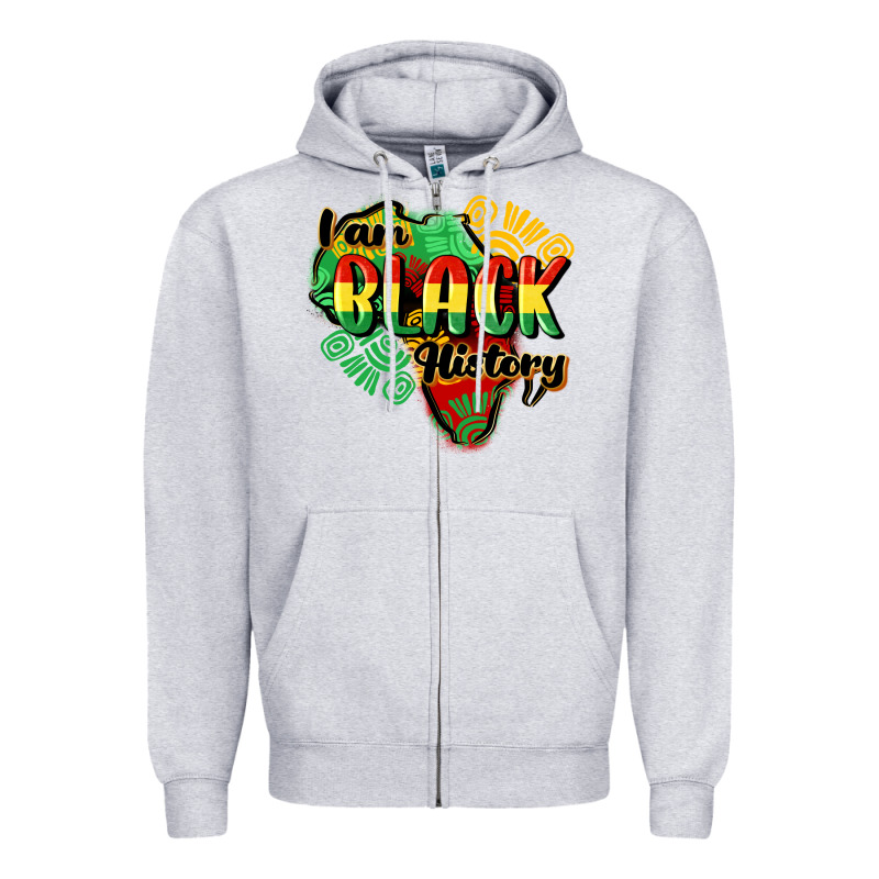 I Am Black History Zipper Hoodie by CowGirlArtShop | Teevron