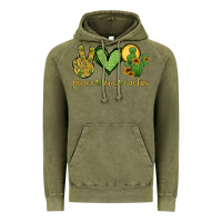 Vintage Olive peace love cactus Vintage Hoodie - Jasminsmagicworld