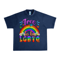 Navy Western Free To Be Lgbtq Urban Heavy Tee - BundleAndBundleShop