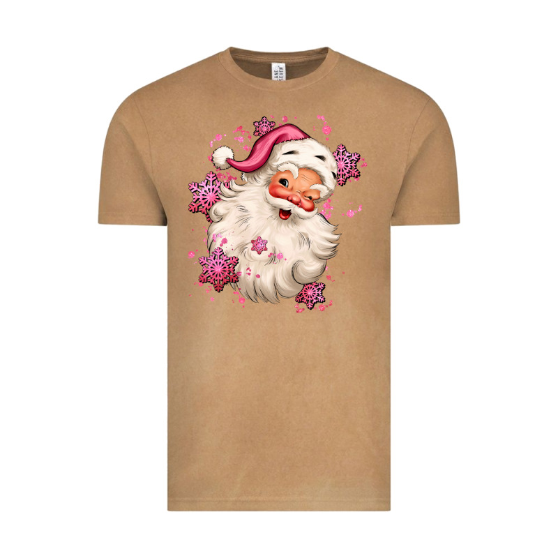 Pink Christmas Santa Claus Vintage Tee by MaliasSmallBusiness | Teevron