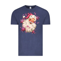 Vintage Denim pink christmas santa claus Vintage Tee - MaliasSmallBusiness