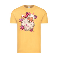 Vintage Mustard pink christmas santa claus Vintage Tee - MaliasSmallBusiness