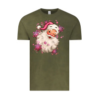 Vintage Olive pink christmas santa claus Vintage Tee - MaliasSmallBusiness