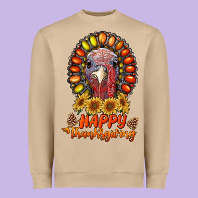 Happy Thanksgiving Gemstone Heavyweight Sweatshirt Designed By Ranaportraitstore