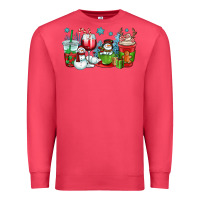 Cardinal christmas snowman coffee cups Premium Sweatshirt - OliviaCreatesArt