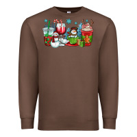 Chestnut christmas snowman coffee cups Premium Sweatshirt - OliviaCreatesArt
