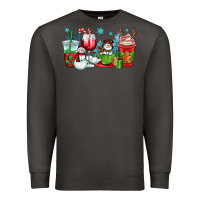 Smoke christmas snowman coffee cups Premium Sweatshirt - OliviaCreatesArt