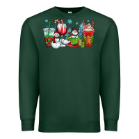 Sports Green christmas snowman coffee cups Premium Sweatshirt - OliviaCreatesArt