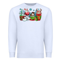 White christmas snowman coffee cups Premium Sweatshirt - OliviaCreatesArt