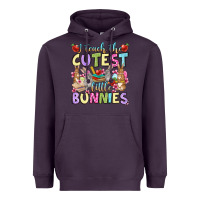 Plum Easter Day I teach the cutest little bunnies Heavyweight Hoodie - OliviaCreatesArt