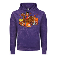 Cloud Purple football turkey thanksgiving Vintage Hoodie - MaliasSmallBusiness