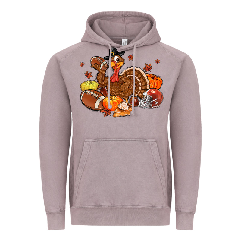 Football Turkey Thanksgiving Vintage Hoodie by MaliasSmallBusiness | Teevron