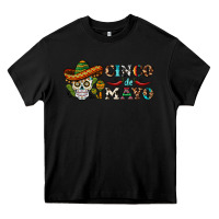 Black cinco de mayo skull Heavy Core Tee - BarkalooDesign
