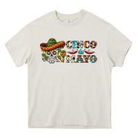Cream cinco de mayo skull Heavy Core Tee - BarkalooDesign