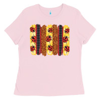 Bubblegum Pink ladybug  brushstrokes Ladies Tee - BarkalooDesign