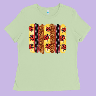 Ladybug  Brushstrokes Ladies Tee Designed By Barkaloodesign