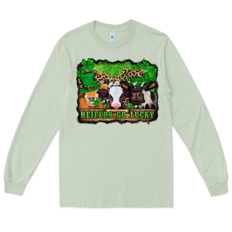 St Patricks Cows Heifers Go Lucky Long Sleeve Tee by Jasminsmagicworld | Teevron