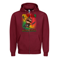 Burgundy free ish since 1865 juneteenth Zipper Hoodie - CowGirlArtShop