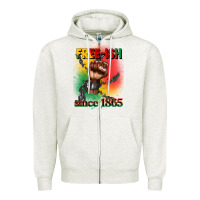 Oatmeal Heather free ish since 1865 juneteenth Zipper Hoodie - CowGirlArtShop