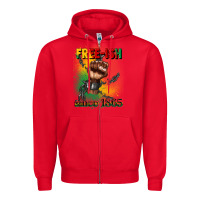 Red free ish since 1865 juneteenth Zipper Hoodie - CowGirlArtShop