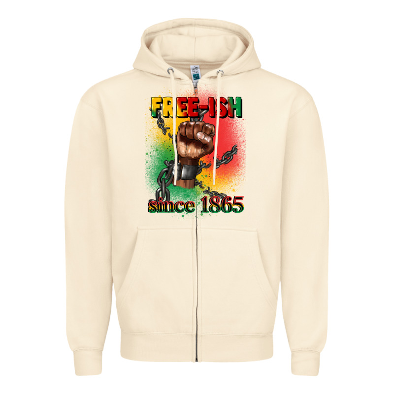 Free Ish Since 1865 Juneteenth Zipper Hoodie by CowGirlArtShop | Teevron