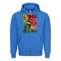 True Royal free ish since 1865 juneteenth Zipper Hoodie - CowGirlArtShop