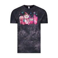 Cloud Black pink christmas snowman coffee cups Vintage Tee - MaliasSmallBusiness