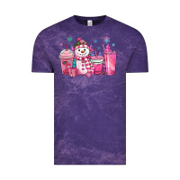 Cloud Purple pink christmas snowman coffee cups Vintage Tee - MaliasSmallBusiness