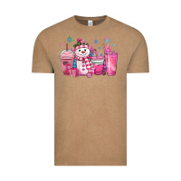 Vintage Coffee pink christmas snowman coffee cups Vintage Tee - MaliasSmallBusiness