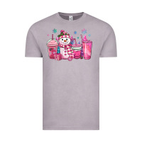 Vintage Zinc pink christmas snowman coffee cups Vintage Tee - MaliasSmallBusiness