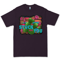Plum stuck on you heart cactus serape leopard background Premium Tee - Jasminsmagicworld