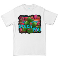 White stuck on you heart cactus serape leopard background Premium Tee - Jasminsmagicworld
