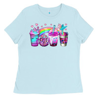 Baby Blue unicorn coffee Ladies Tee - Jasminsmagicworld