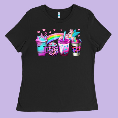 Unicorn Coffee Ladies Tee Designed By Jasminsmagicworld