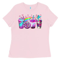 Bubblegum Pink unicorn coffee Ladies Tee - Jasminsmagicworld